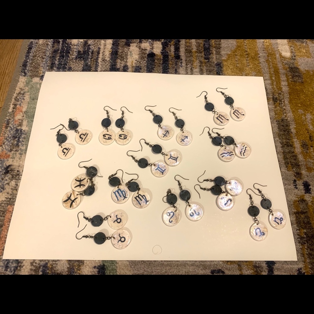 Handmade zodiac earrings
